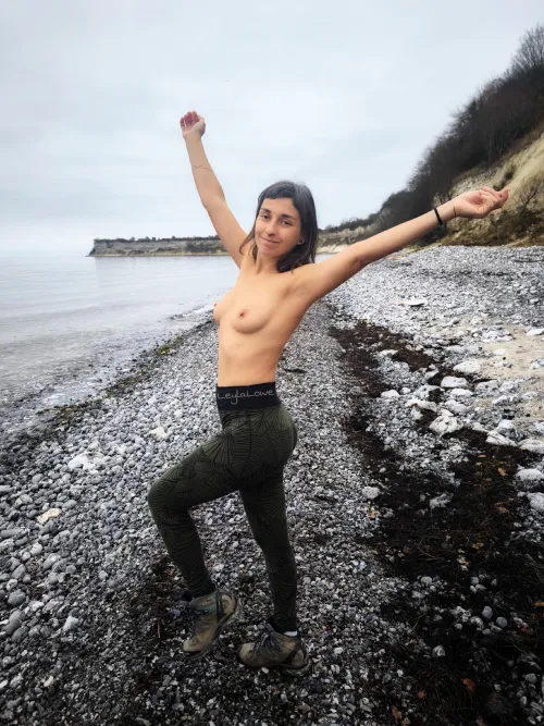 Topless hike although it was a cold day