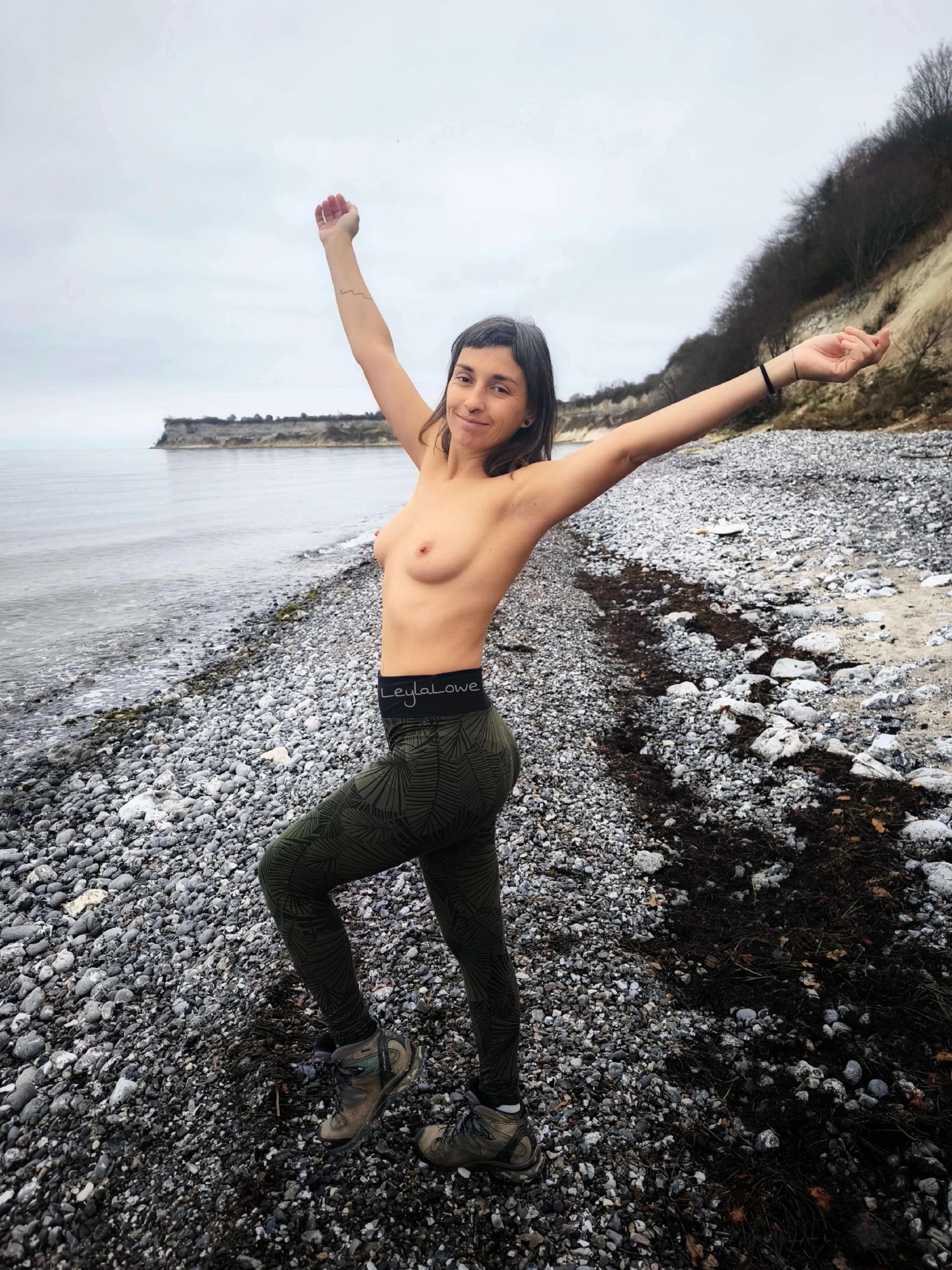 Topless hike although it was a cold day