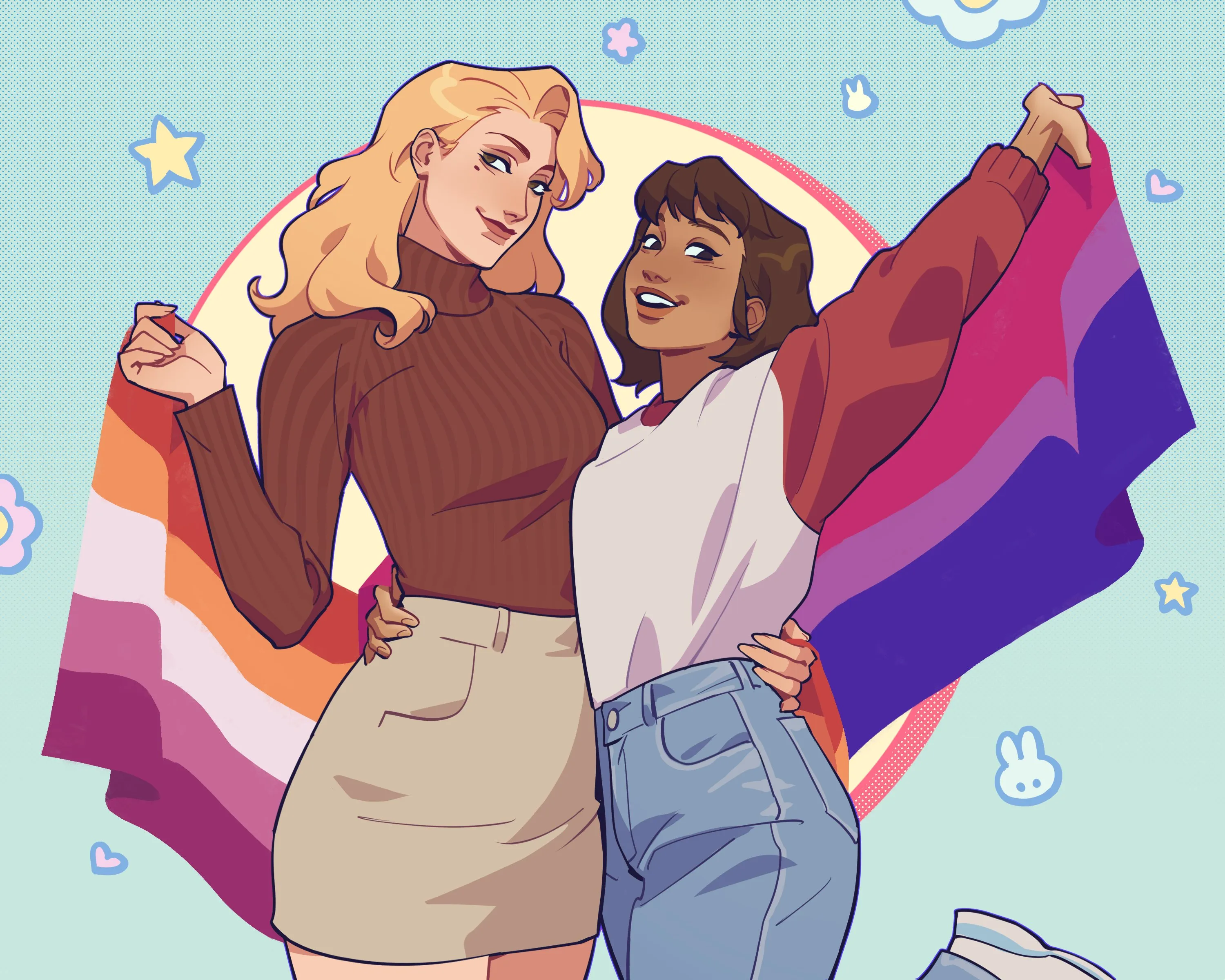 Valerie & Jan have a Happy Pride ⭐️🐰(Lady Santos)[OC]