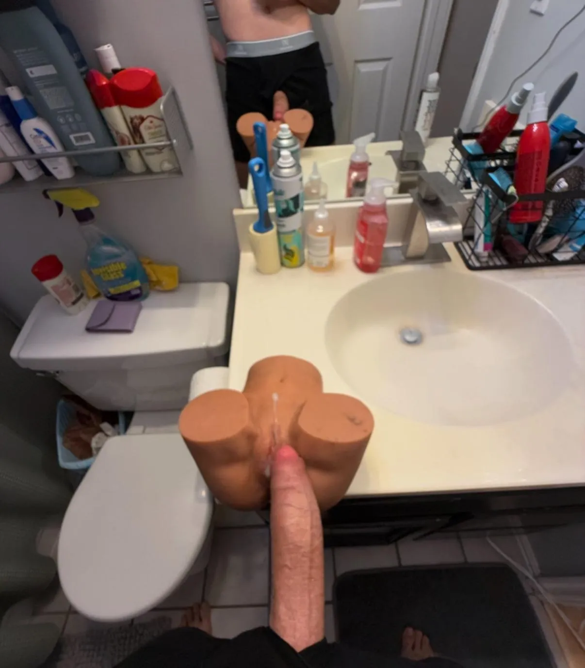 Who's up for a reflection' of desire in the bathroom?