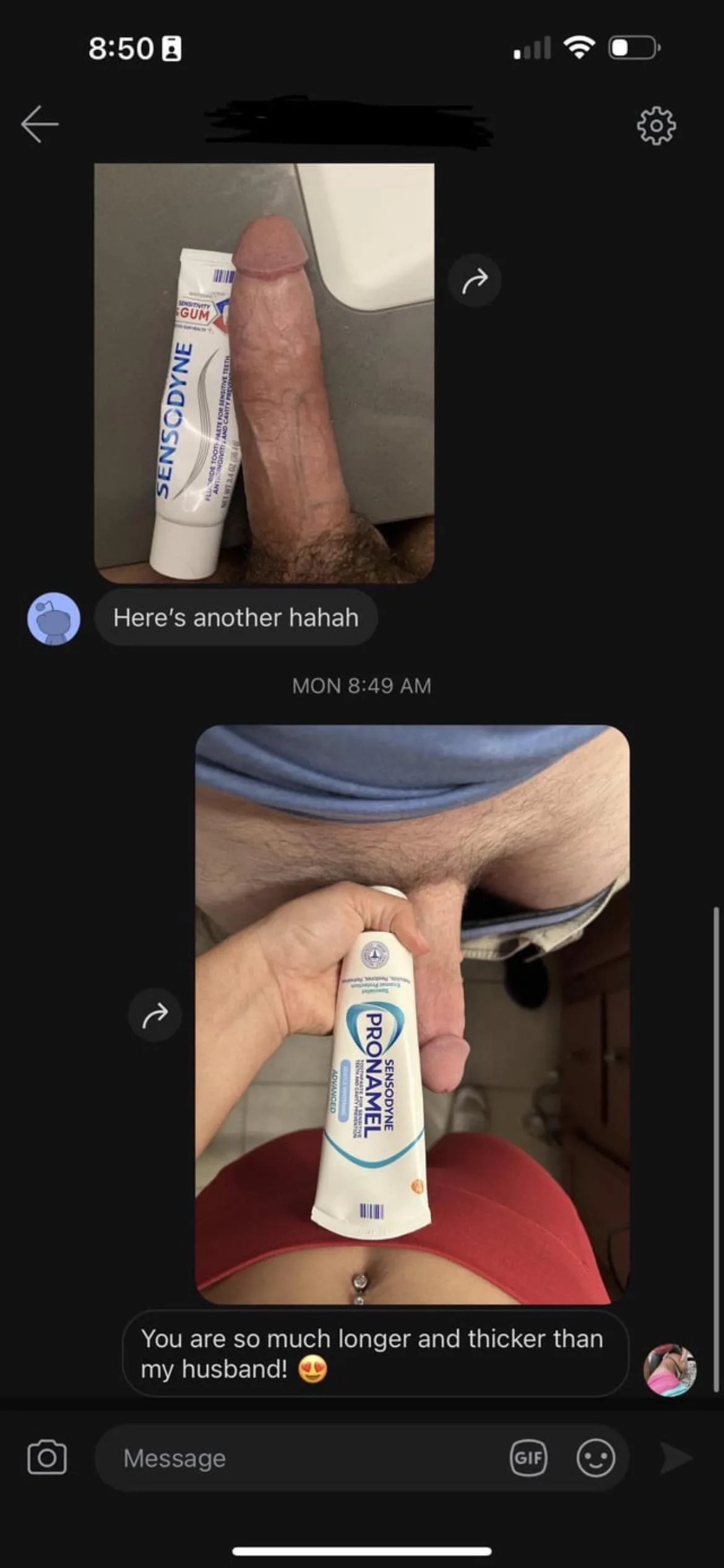 My girlfriend knows about measurements and I think she wants something bigger.