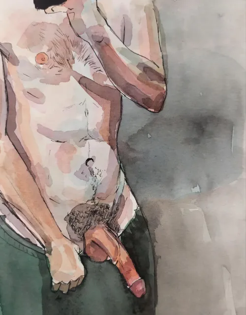 Study of male body 3, by me