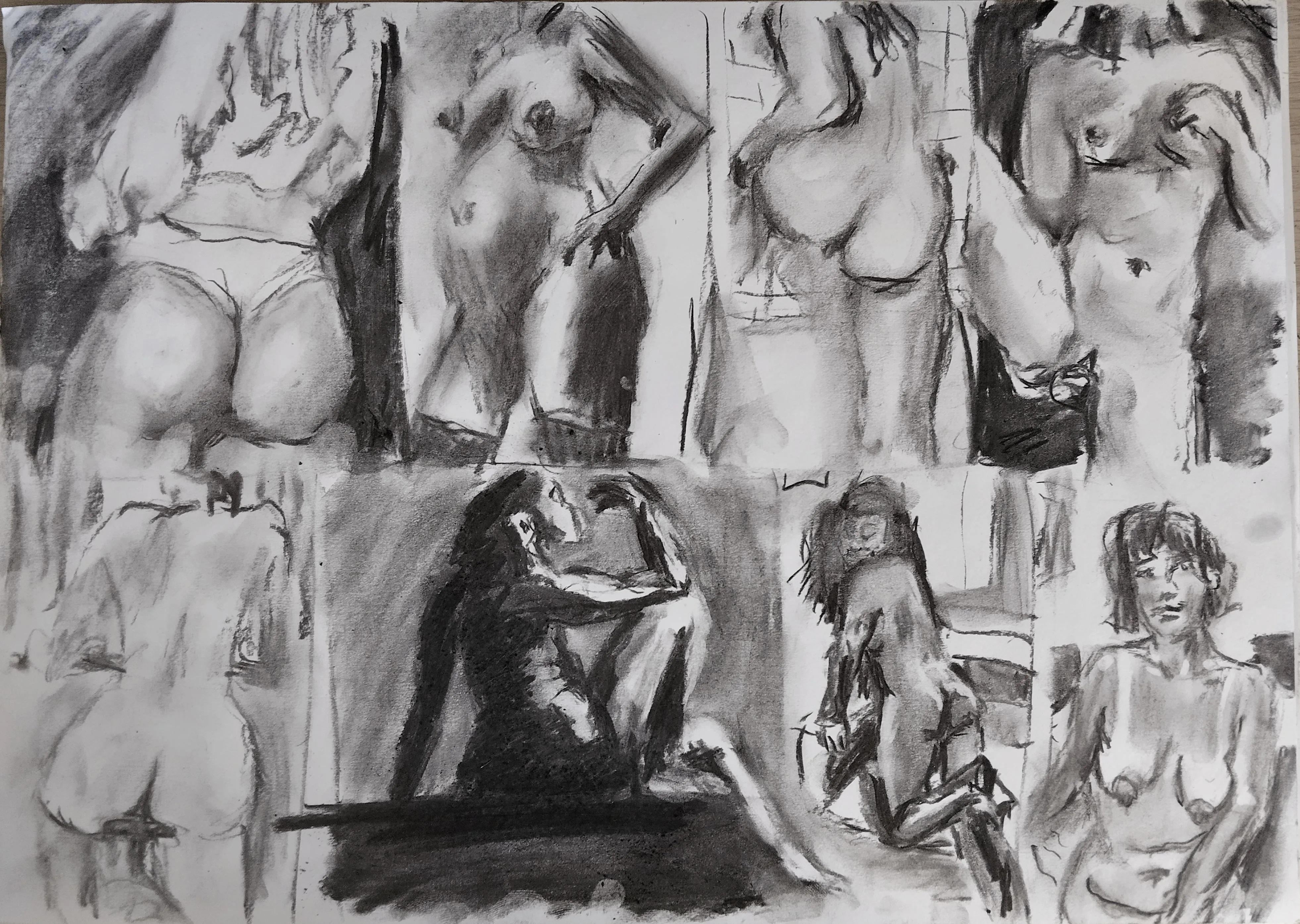 1.5 hours of nude coal sketching by me. Vote wich one you'd want me to draw!