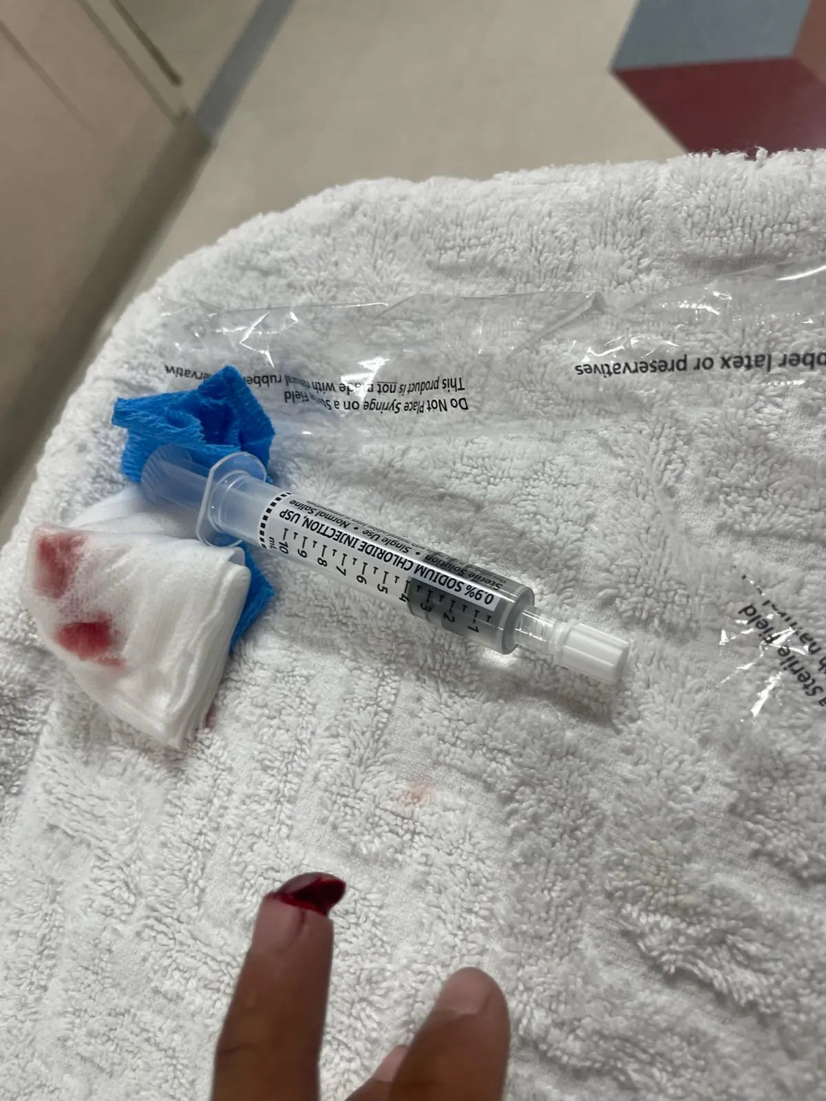 16 y/o nephew cut off finger tip while trimming a bush