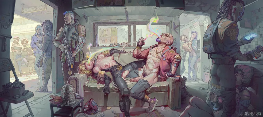 Judge thought she was gonna come in and save the day. Now she's just drugged up sex slave (sabudenego)