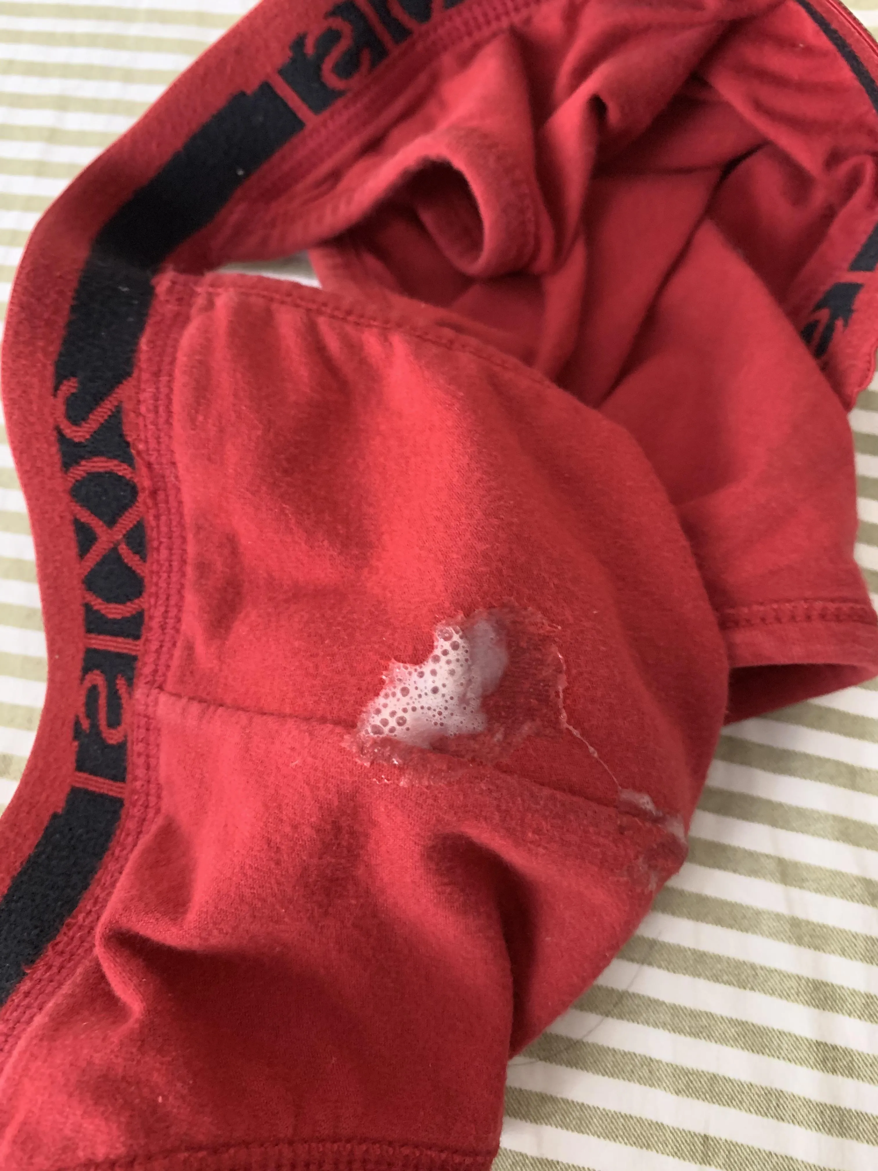 Morning wood left a precum stain