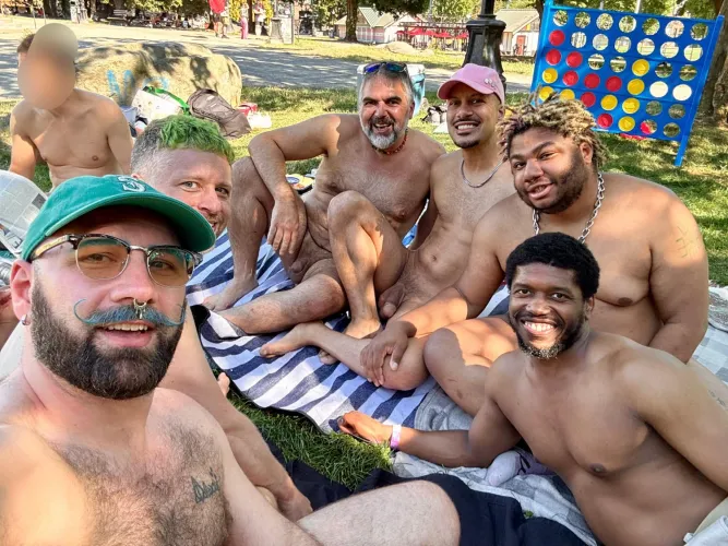 Our first picnic since our country began enforcing mandatory nudity. It isn’t that bad when it’s sunny out