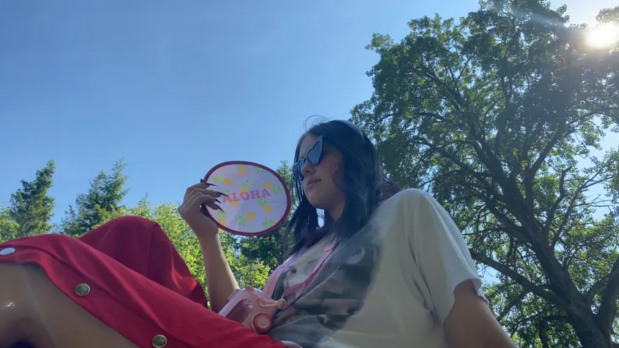 My Moonpie casually slaying while waiting for the bus to pick up her new plushie