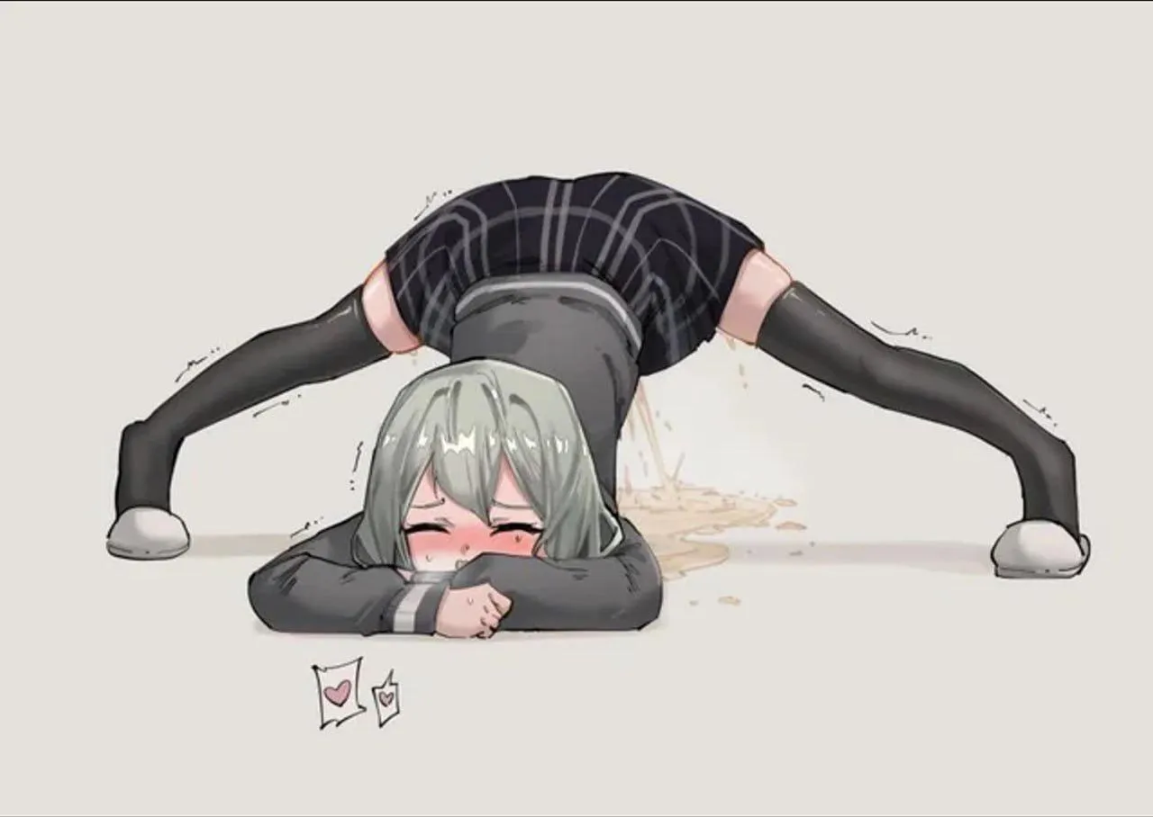 Peeing in a Jack-O pose