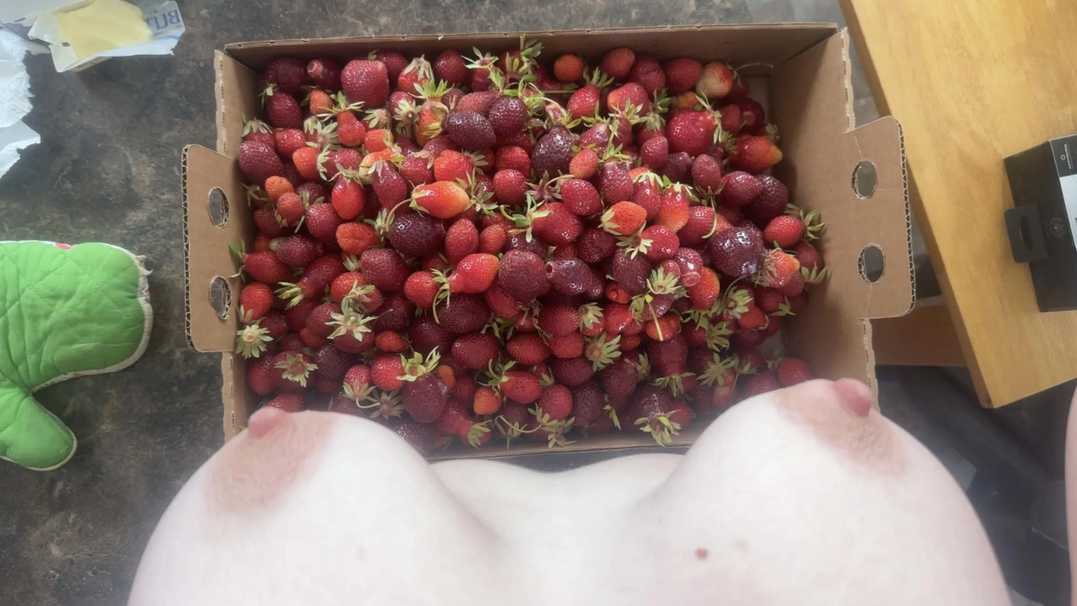 picked 10lbs of strawberries this morning 🍓