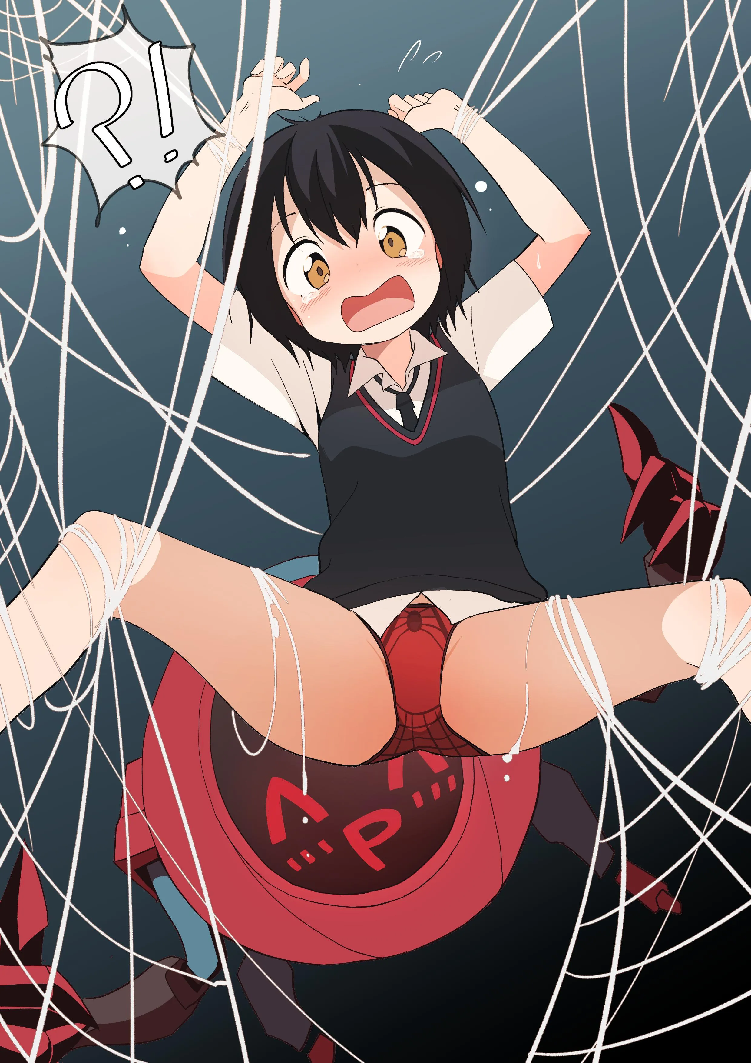 Red spider pantie flash!!