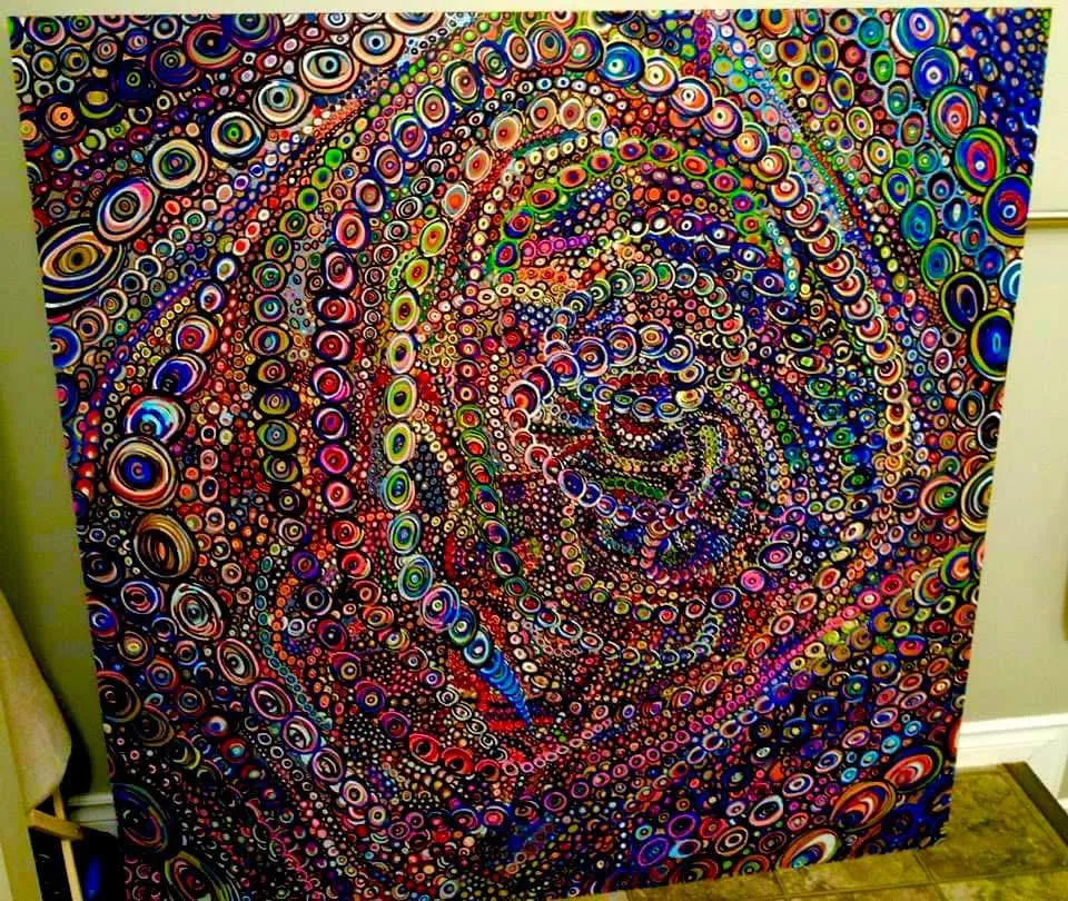 Skittles- ink and acrylic painting