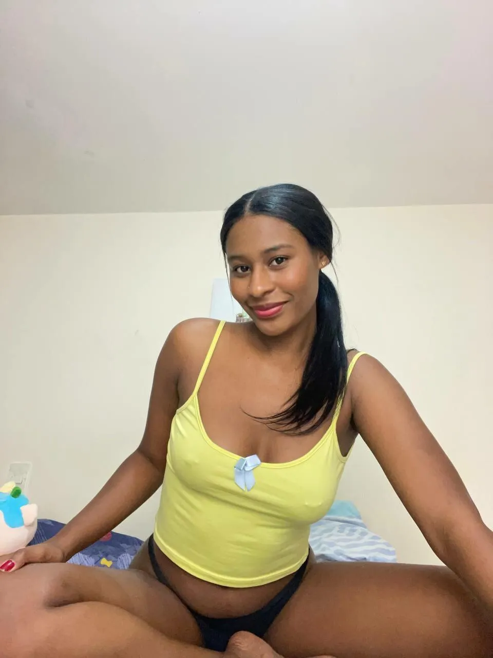 soft smile, no bra, full chaos energy