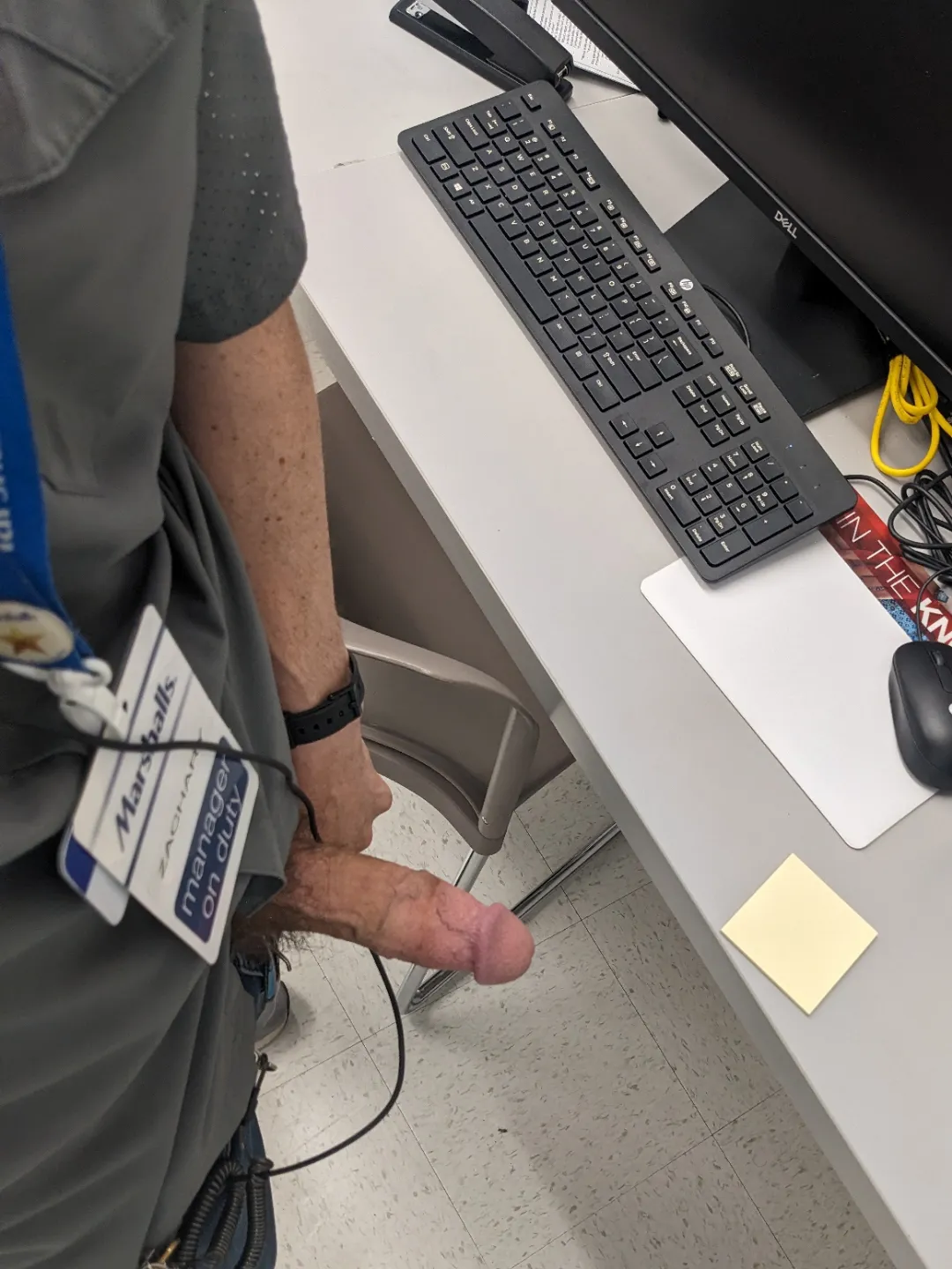 The badge says manager...