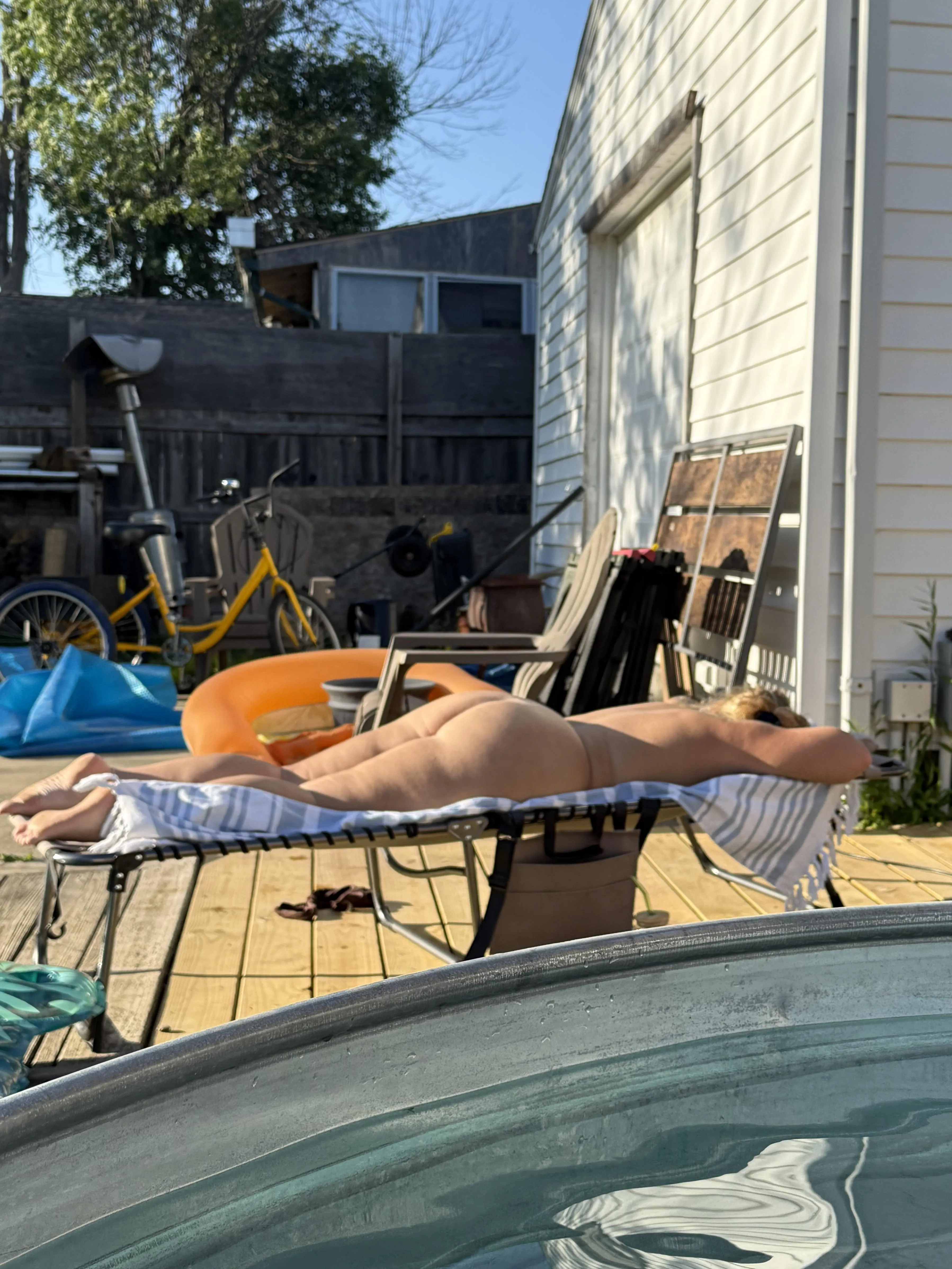 View from the pool today!! Should she start an OF?!