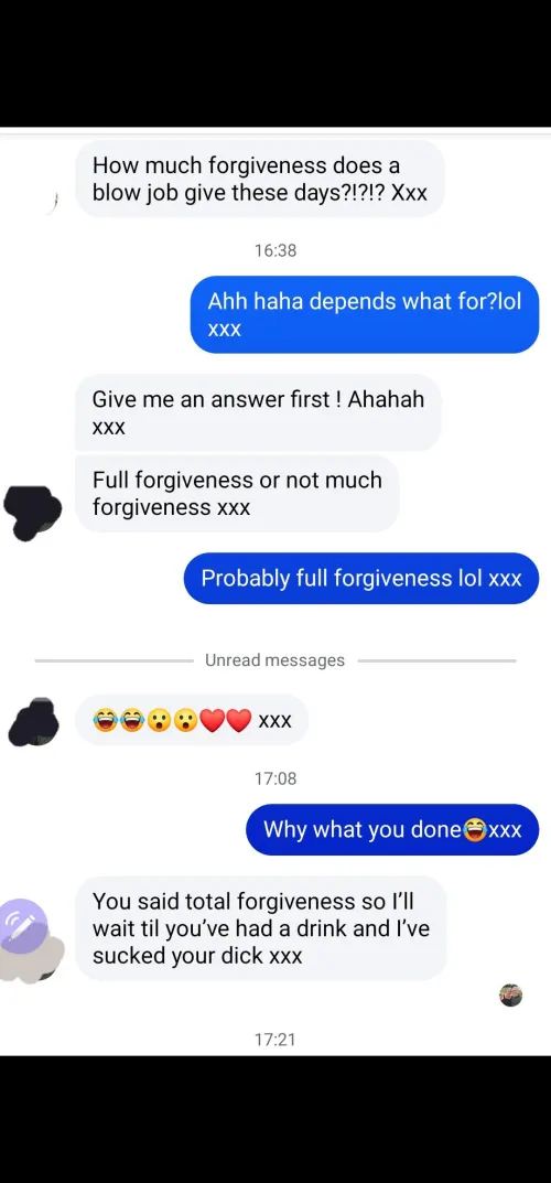 What do you think she has to be forgiven for?