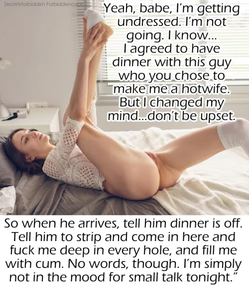 You had it all planned, until your wife backed out backed out at the last minute....