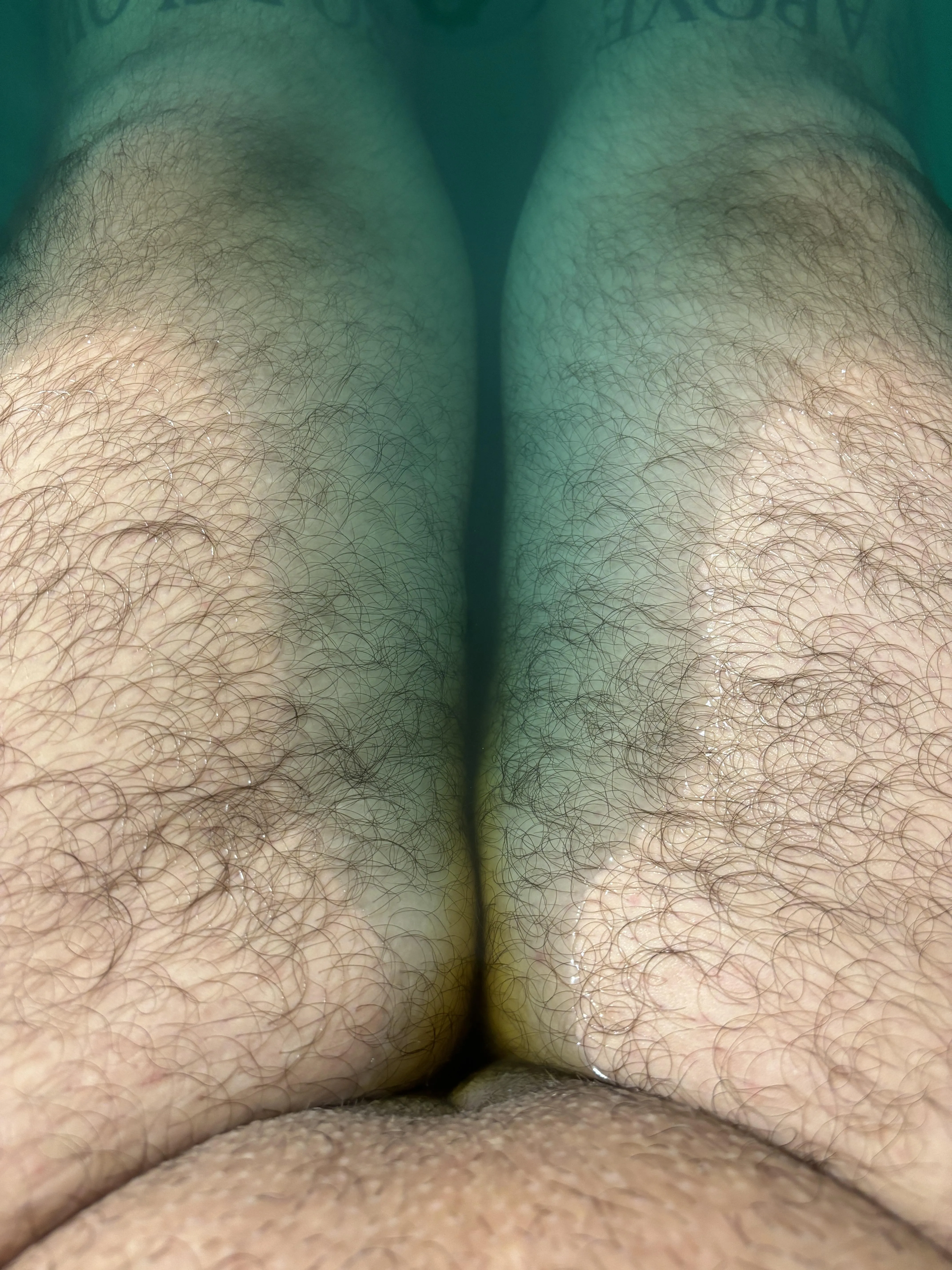 A puddle of pee in my bath. Love how yellow it is against the green bath bomb!