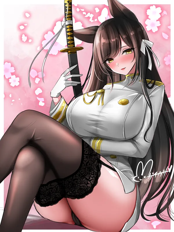 Atago in black pantsu (hisin / ガチウサ)