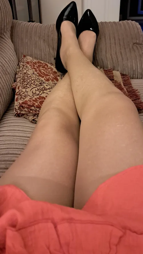 Something different this evening nude colour suspender tights