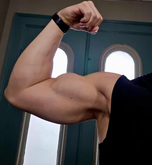 biceps had a good peak after lift this morning [49]