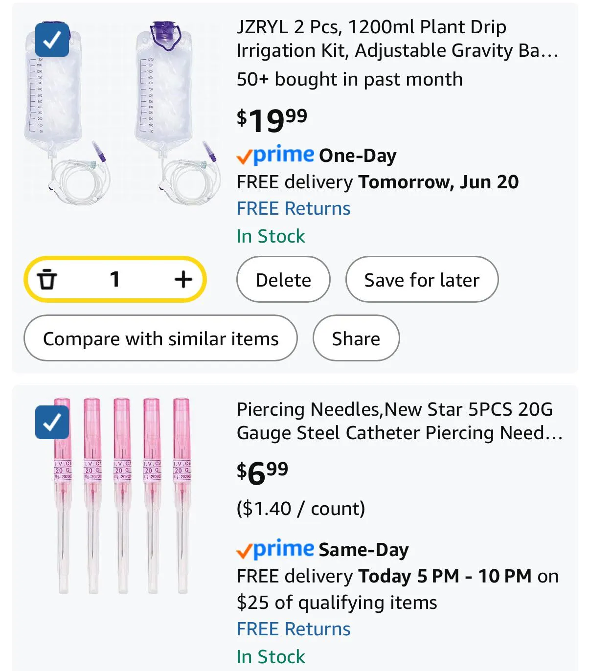 Do these products look right for saline inflation?