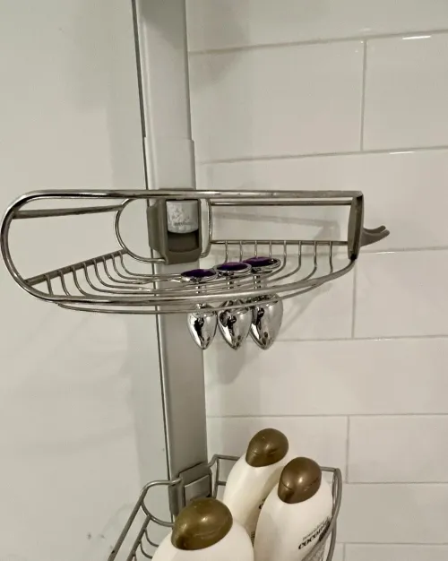 I left my butt plugs in the shower by accident and my house keeper arranged and hung them on the shower rack 🙈