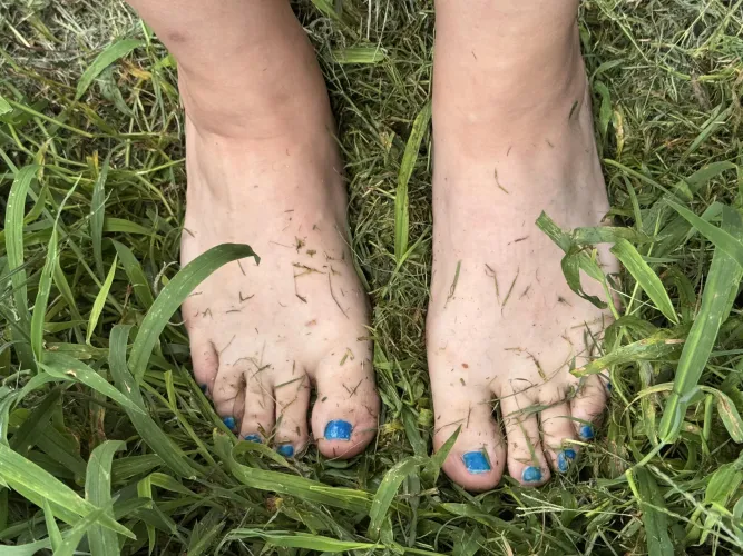 I love feeling the grass under my bare feet