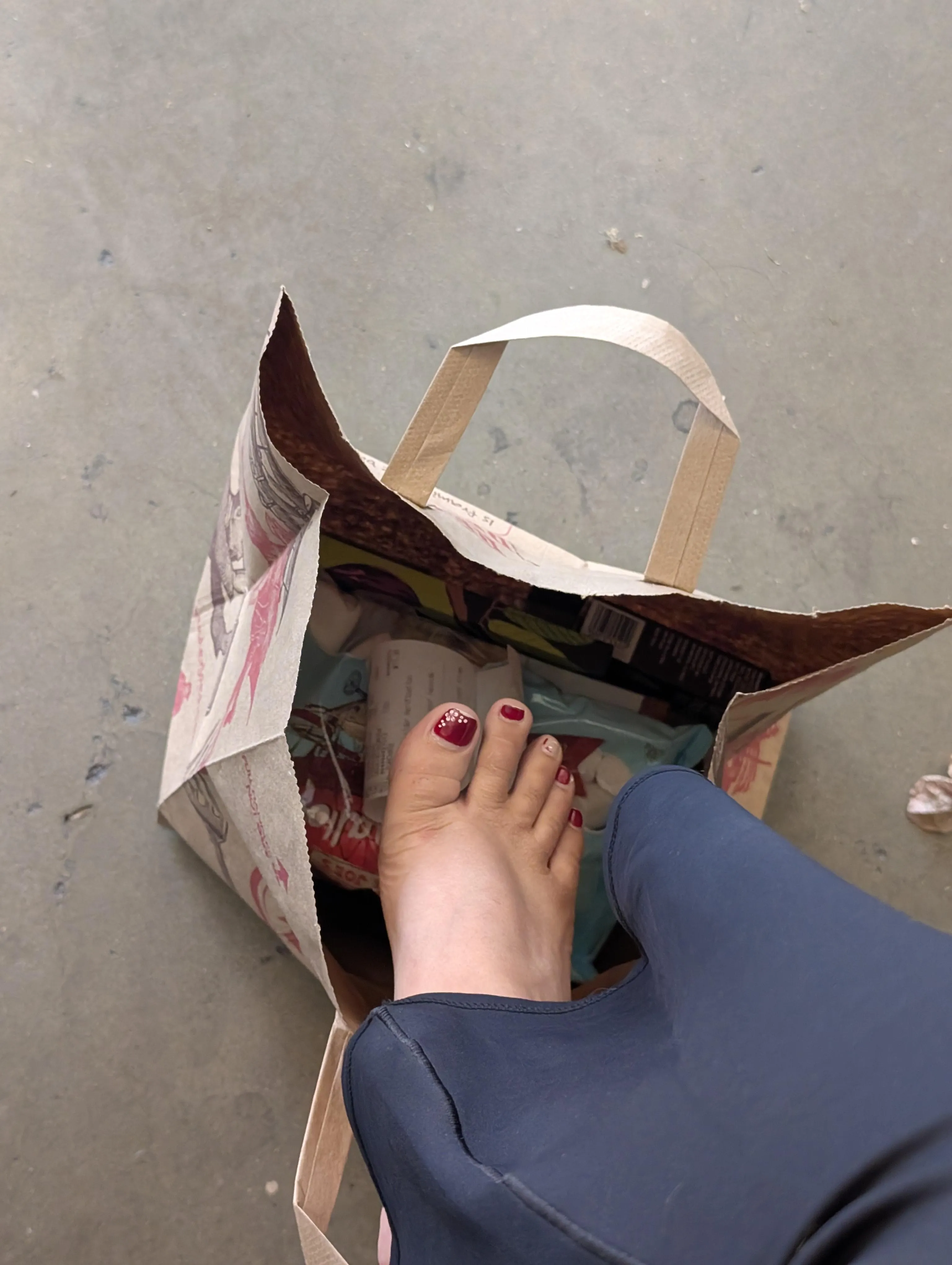 Love the way food feels between my toes. S'mores?