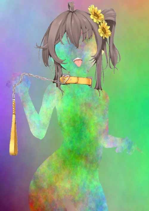 nothing but her collar and leash