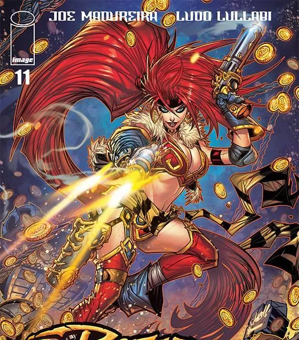 Red Monika front and center in a variant [Battle Chasers (1998), #11]