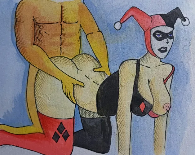 Harley Quinn getting stuffed