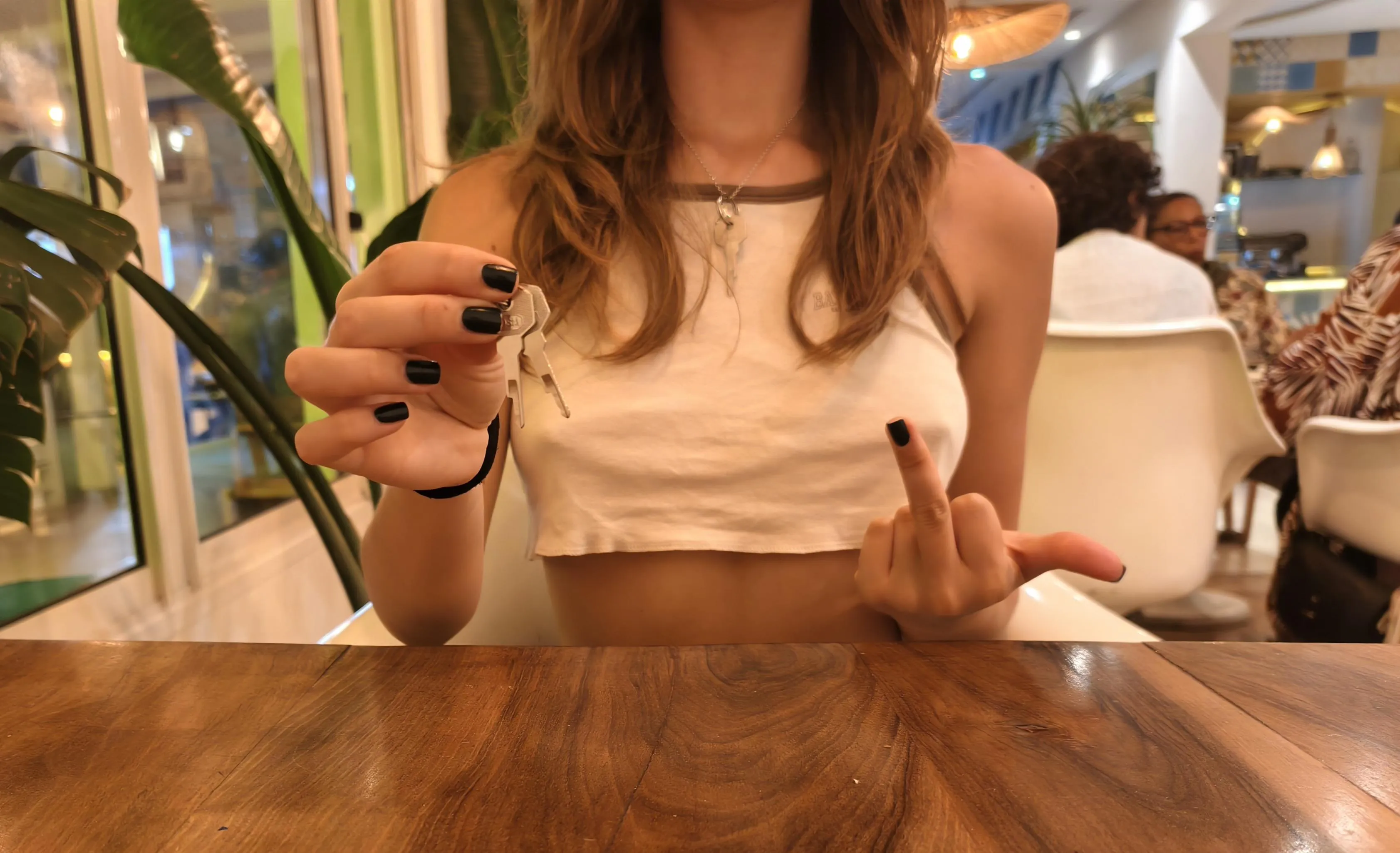 how would you feel if i told this restaurant full of people what this key was for?