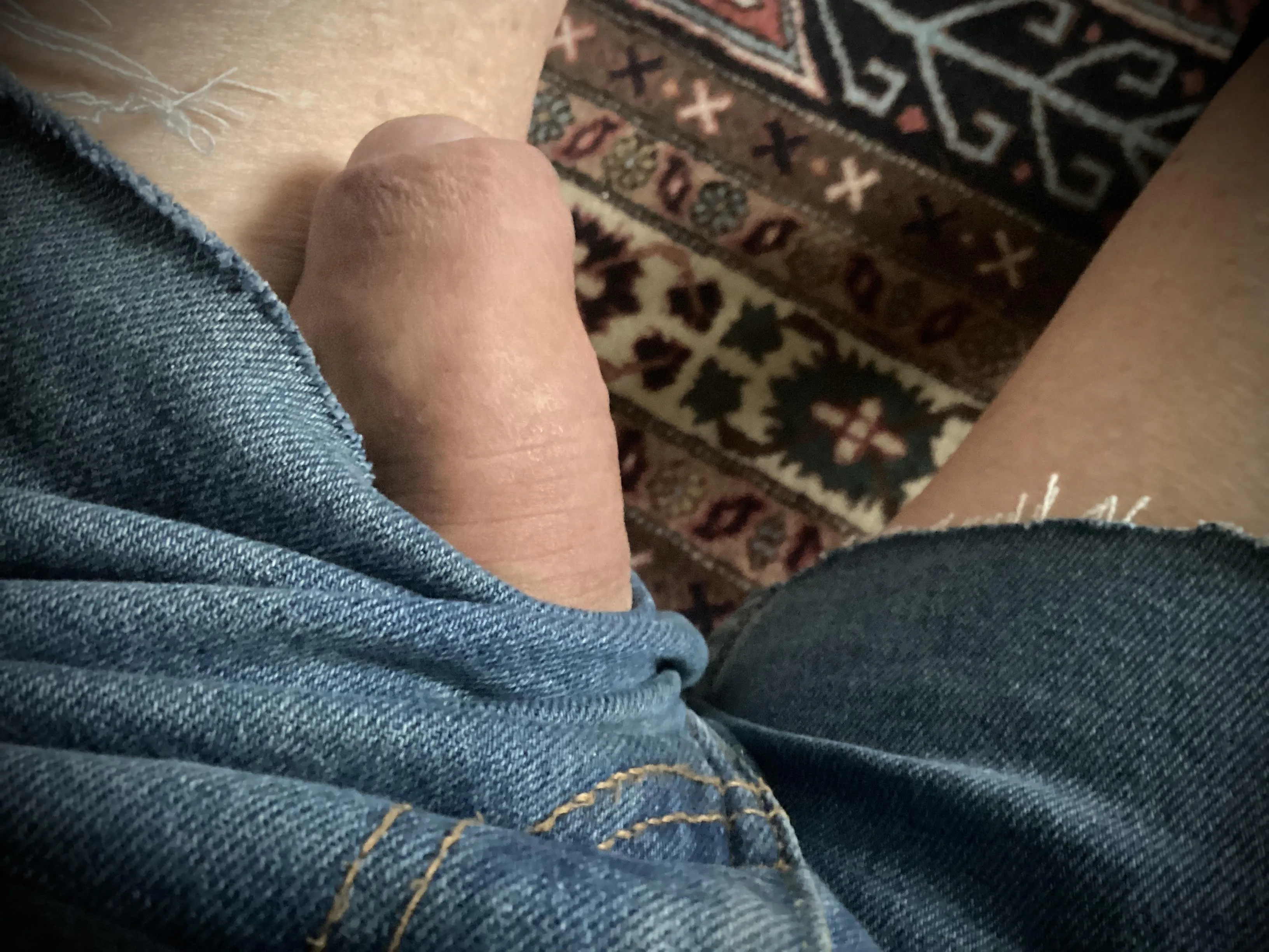 Jeans too short peeking out