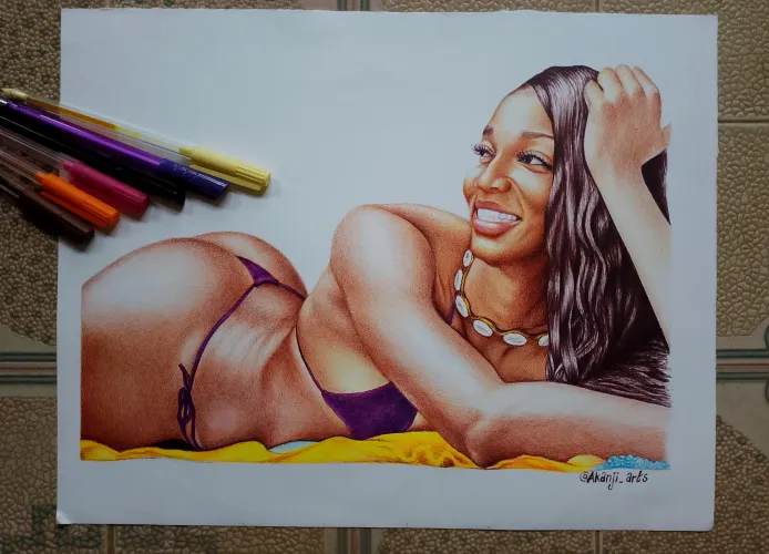 Rate my Angel Reese ballpoint pen art