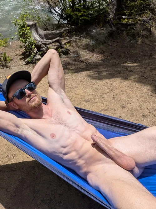 Beautiful day to be naked in my hammock