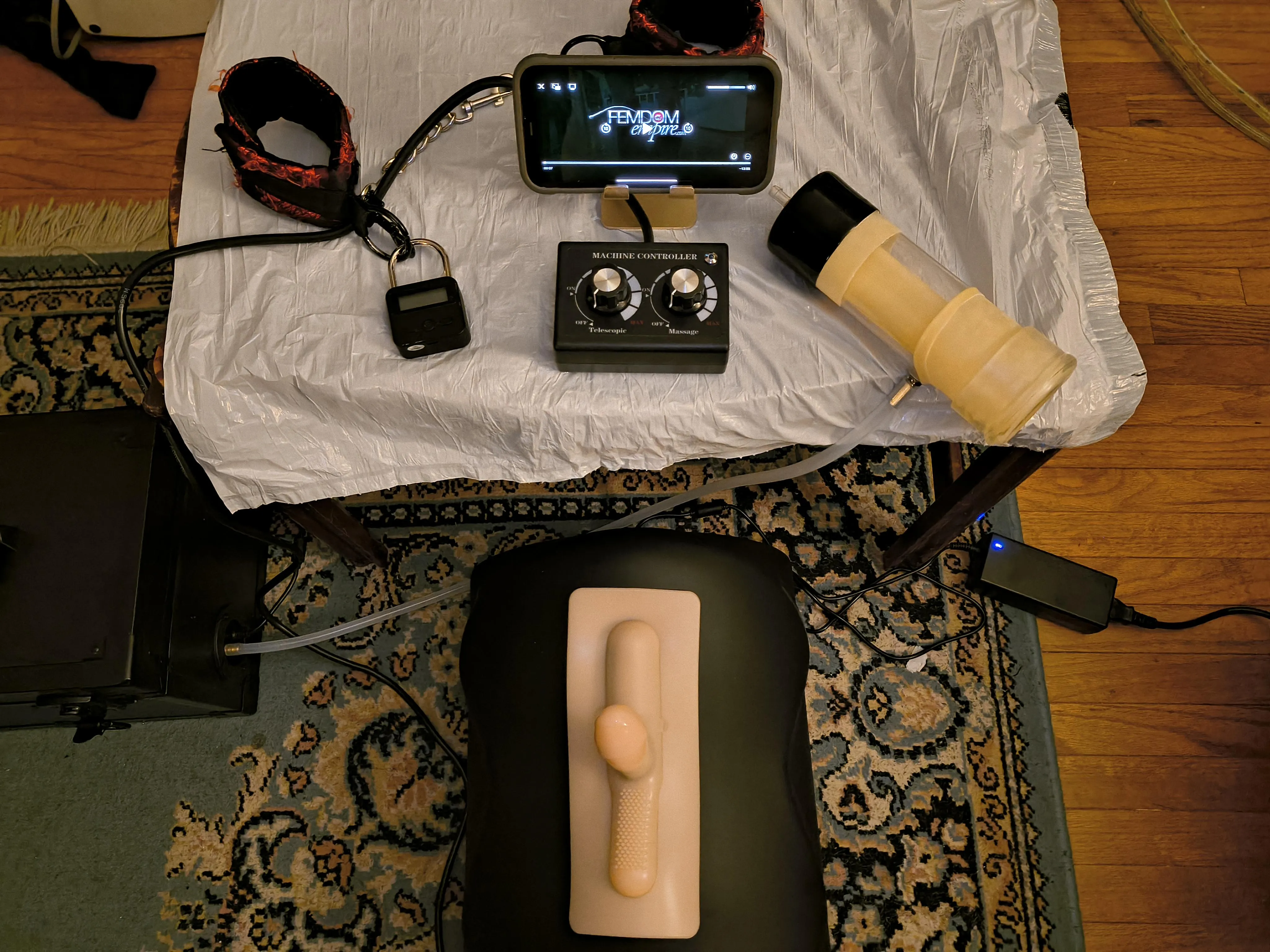 Bucking Saddle + Milking Machine