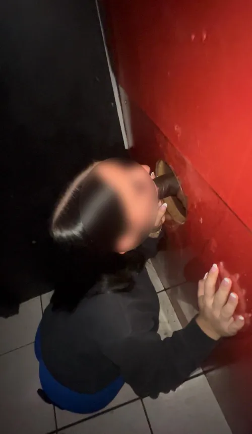 My first time in the booth. My first black cock ever! Cock number 2 of 2