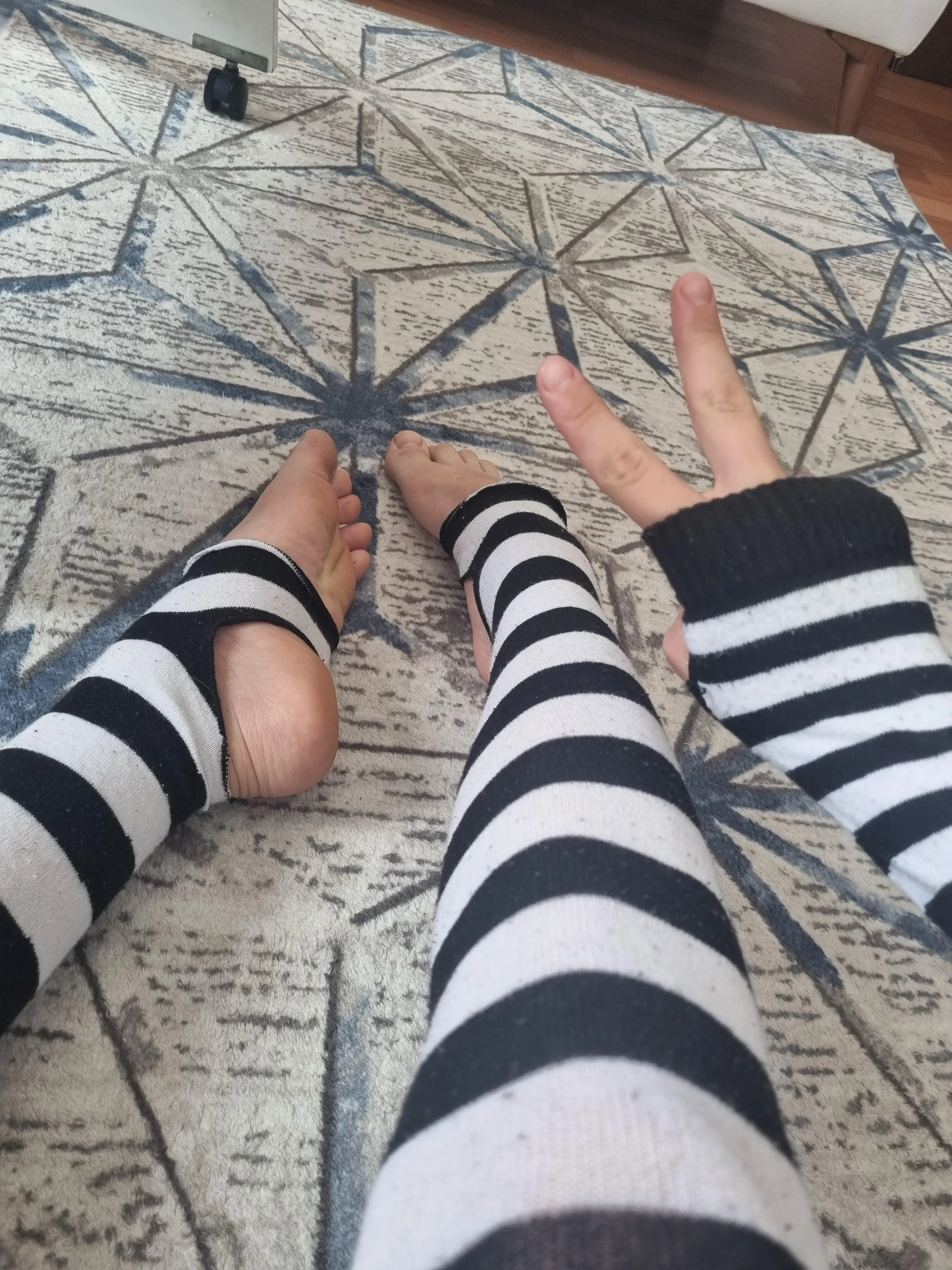 Old thigh highs, turned into stirrups :3