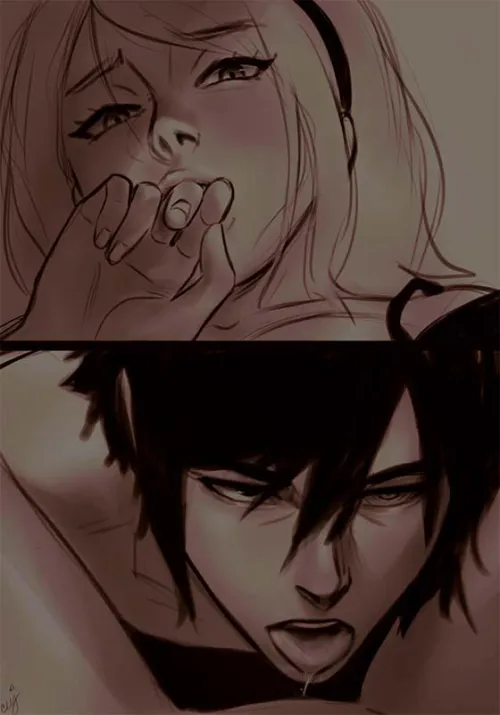 Ravenous gaze meets a flustered one