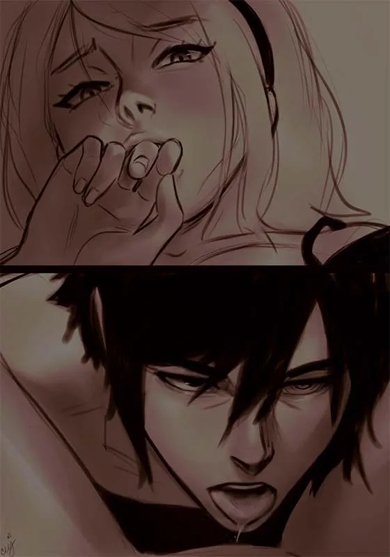 Ravenous gaze meets a flustered one