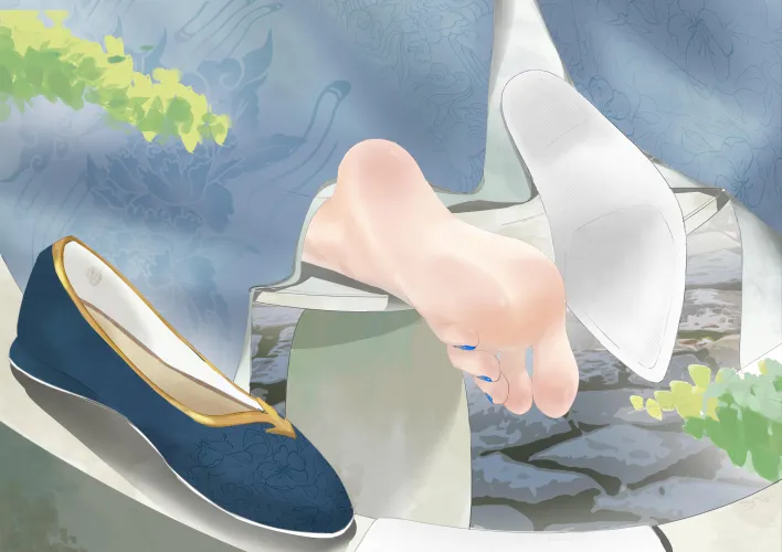 The thrill of seeing her bare sole for a brief moment