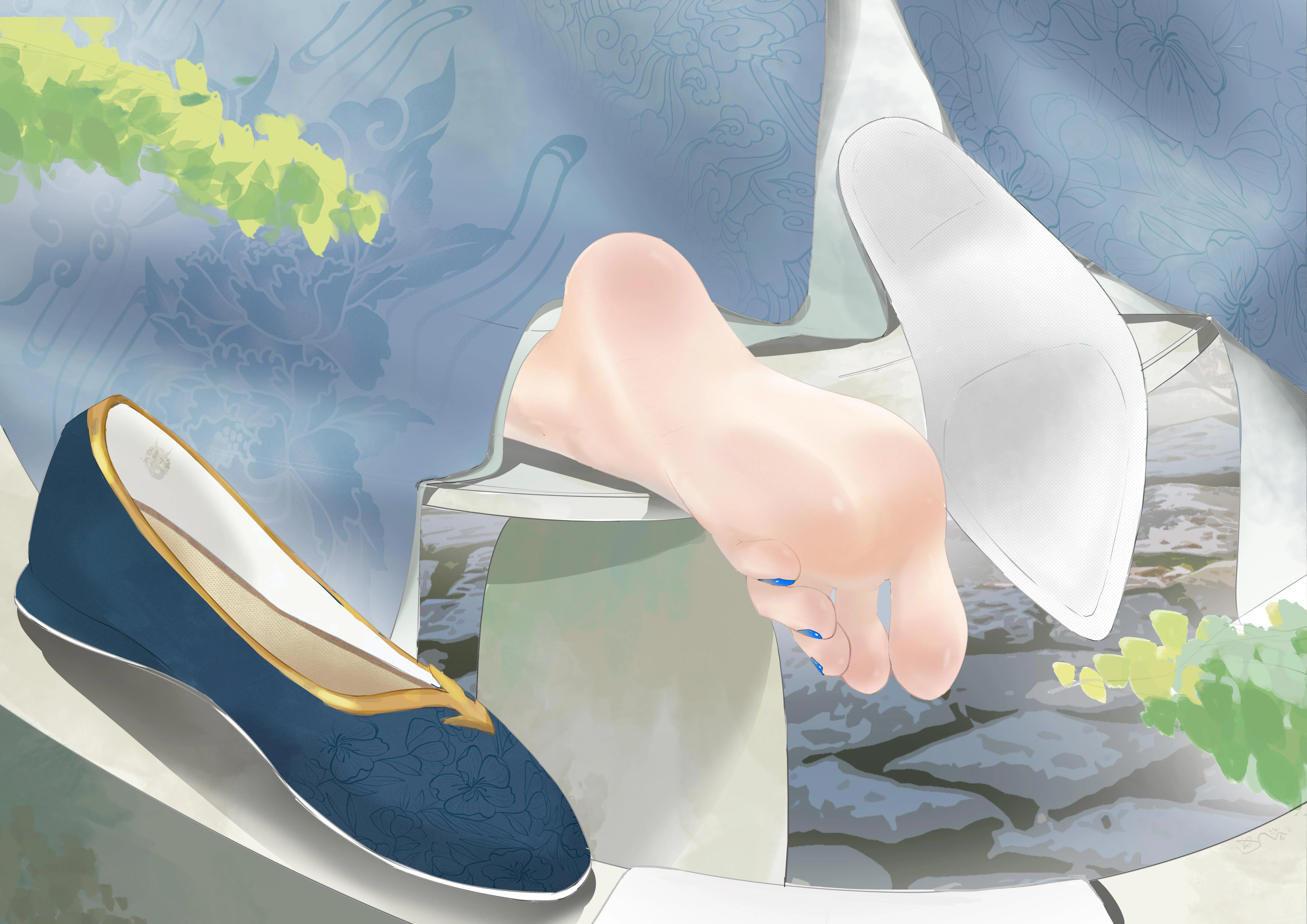 The thrill of seeing her bare sole for a brief moment