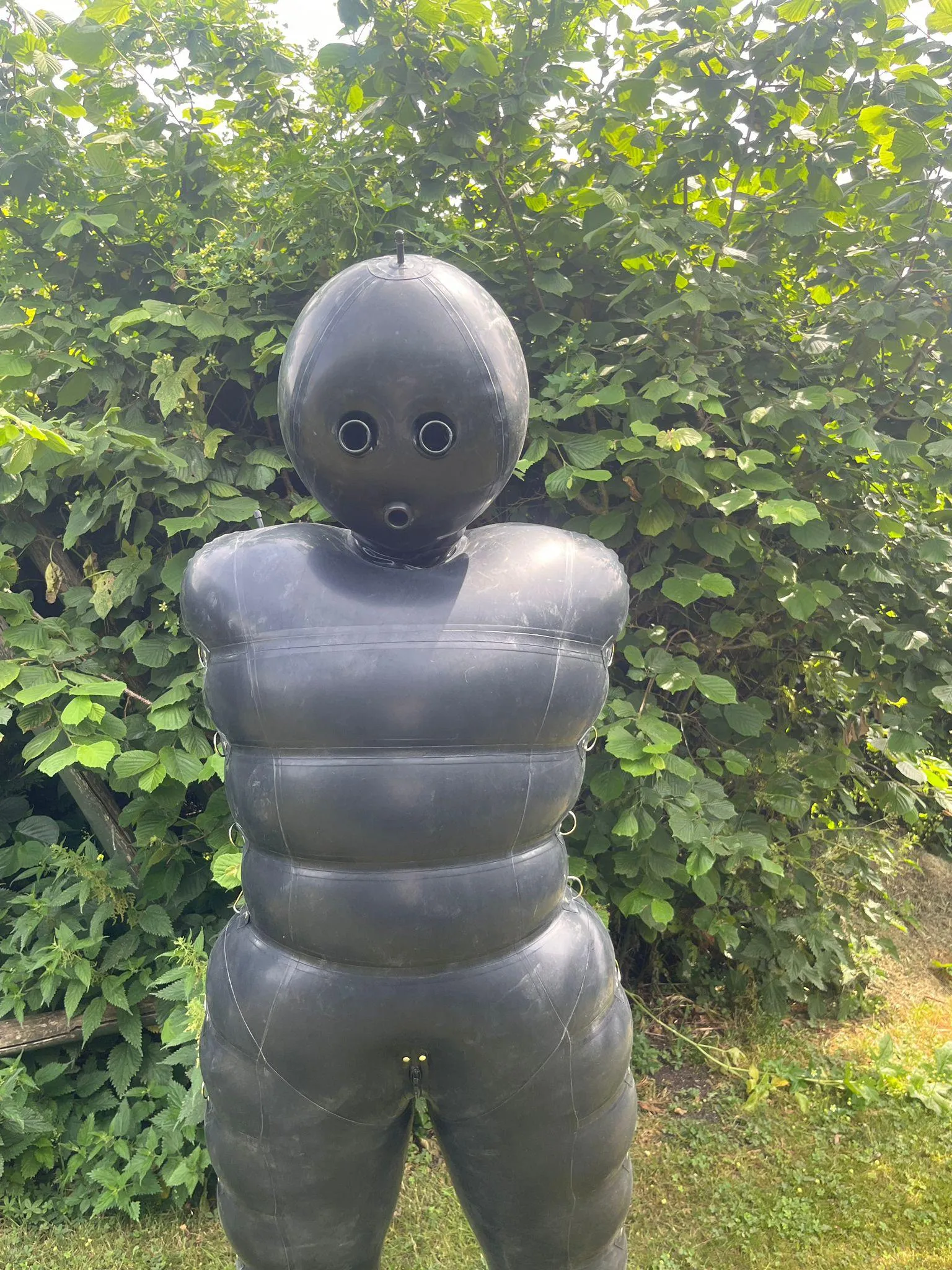 Trapped in the inflatable suit during the UK heatwave, would you let me out?