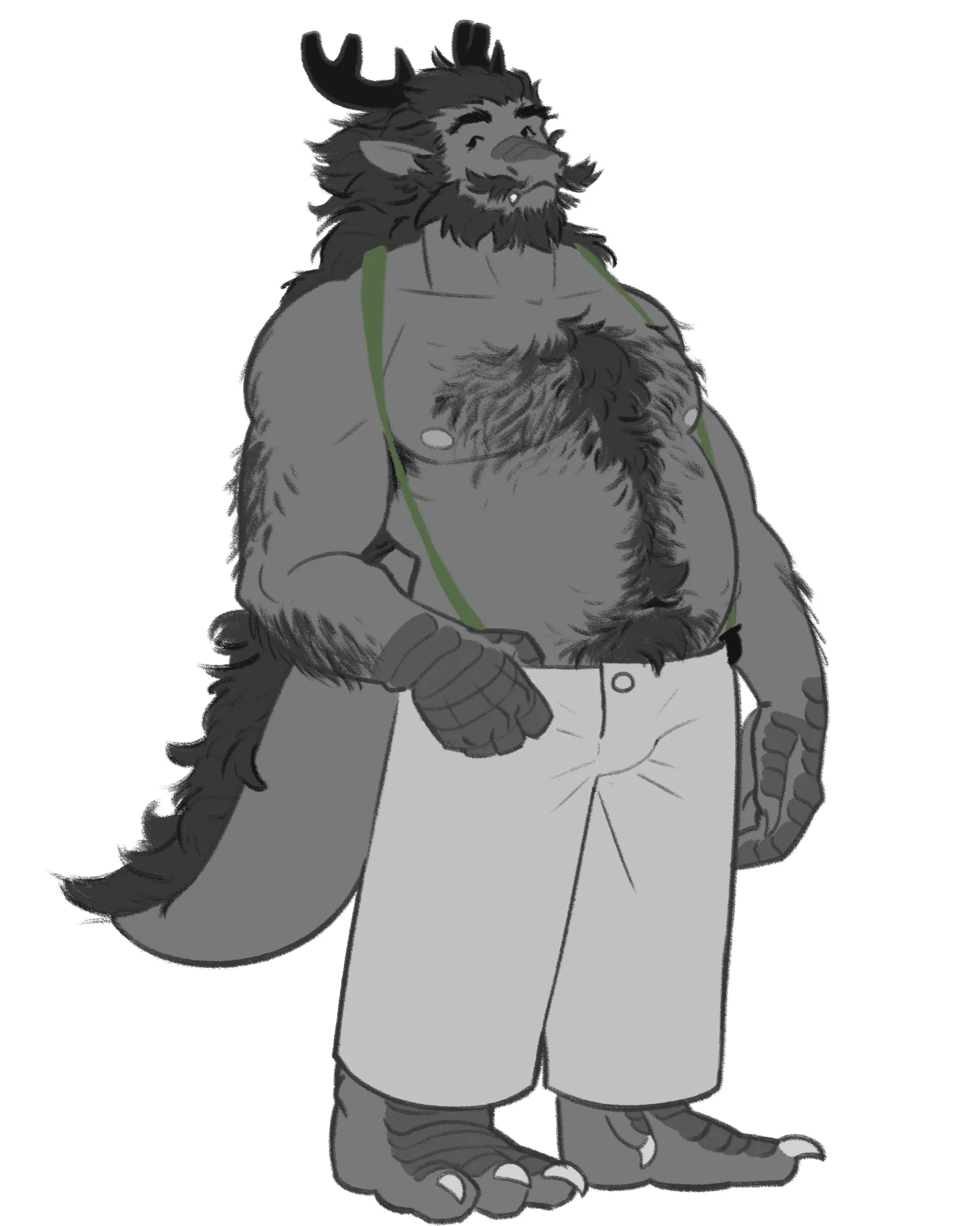 Bara dragon wearin his big pants with suspenders
