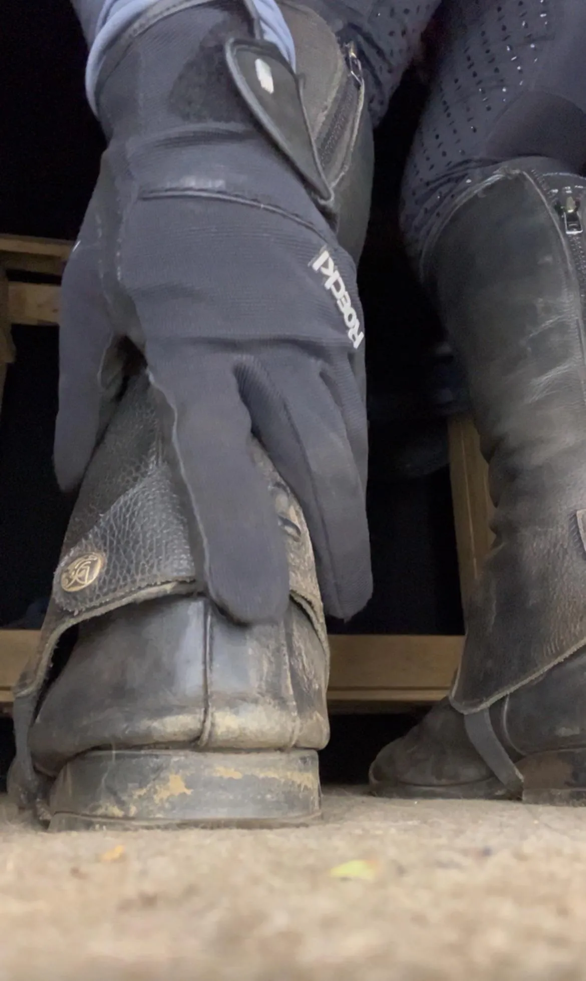 Dirty leather, slow zip, and that perfect moment you look up at me from the floor.