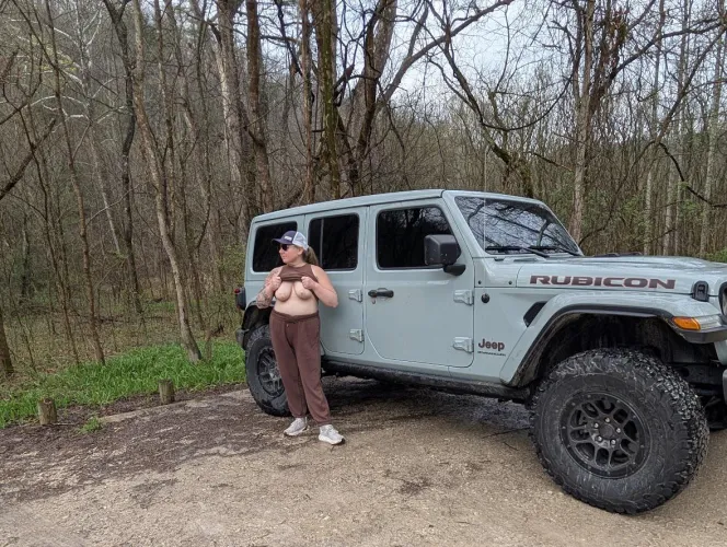 Too rainy to take the jeep to off, so I took my top off