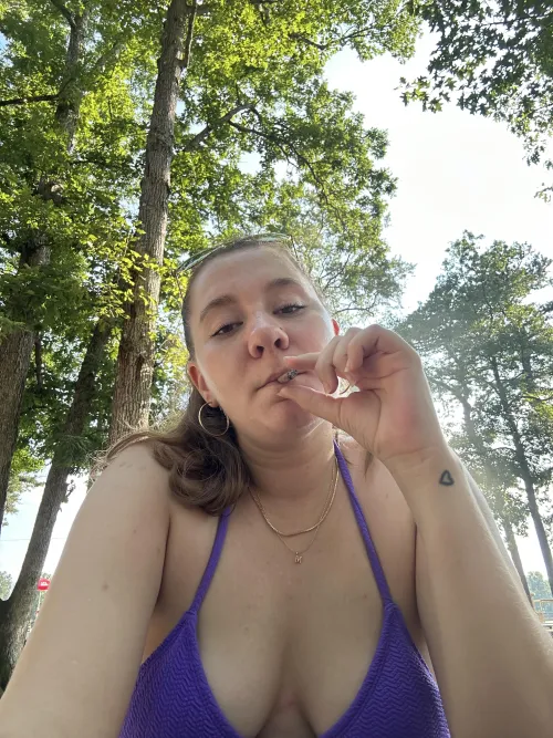 25f sun bathing and smoking (nsfw)