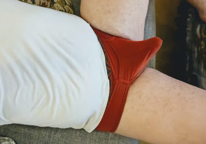 [34] tenting out my red Krakatoa briefs this lazy Sunday