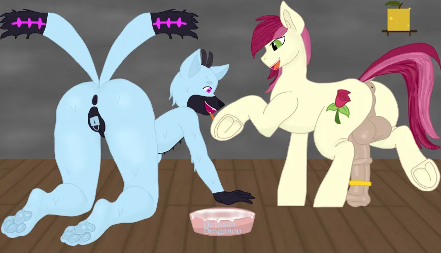 Anybody wants to be a pet for Roseluck's third leg? (OC)